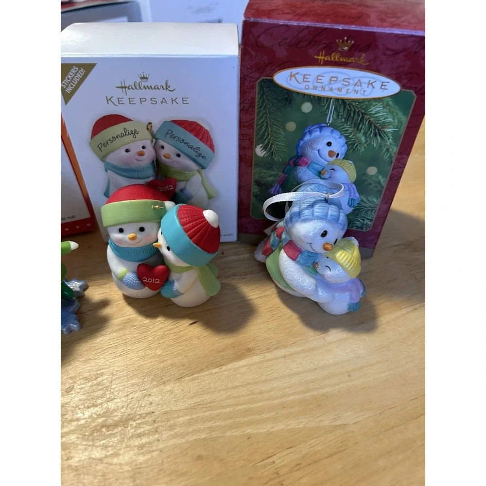 Hallmark Keepsake Ornaments Snowman Lot Of 7 Cupcakes Hugs Ice Skating Snowflake
